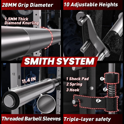 PMAX 5600 Home Gym Smith Machine - Integrated Weight System