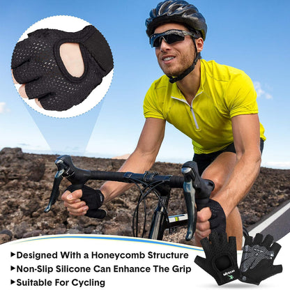 2 Pairs Workout Gloves Adjustable Weight Lifting Gym Exercise Training Breathable Workout Gloves with Full Palm Protection for Men and Women Fitness, Biking, Pull Up